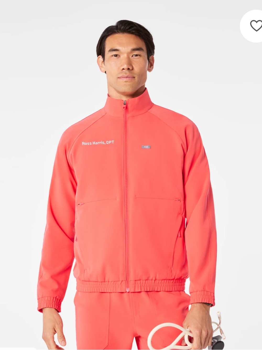 NWT FIGS Mens Cobaki Scrub Jacket in Fireside